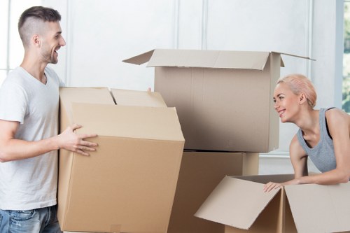 Securely stacked items in an orderly storage area