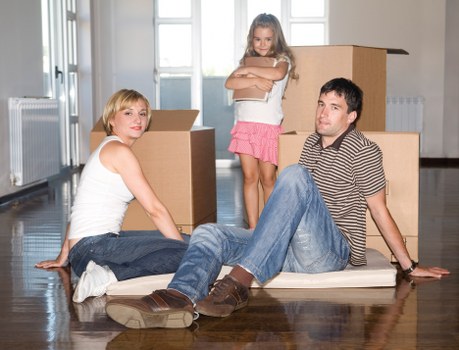 Packed boxes ready for a flat move in Millbank
